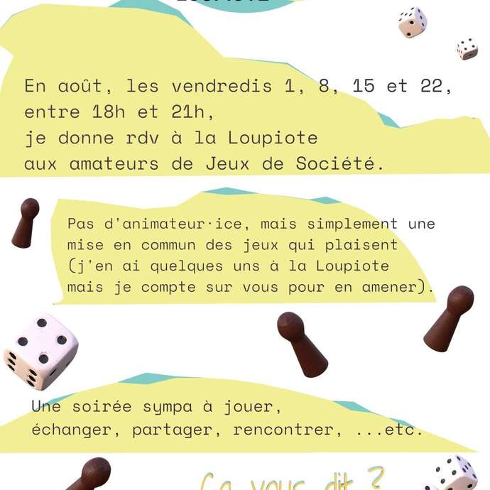SOIRÉE JEUX DE SOCIÉTÉ - La Loupiote