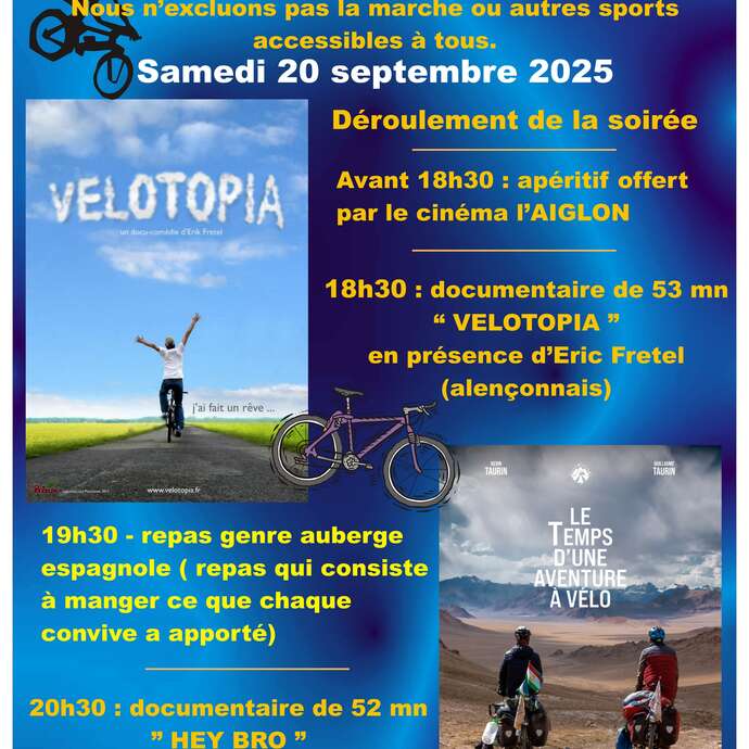 Séance de cinéma exceptionnelle TOUR DU MONDE A VELO !