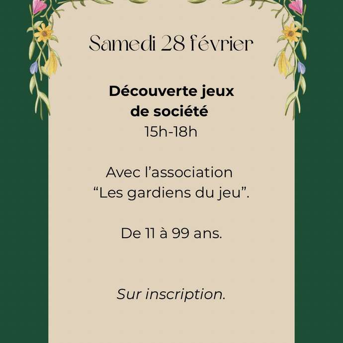 Découverte jeux de société