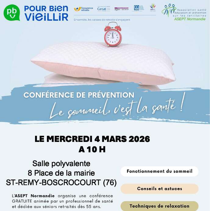 Conférence et séance de sophrologie : "Le sommeil, c'est la santé !"