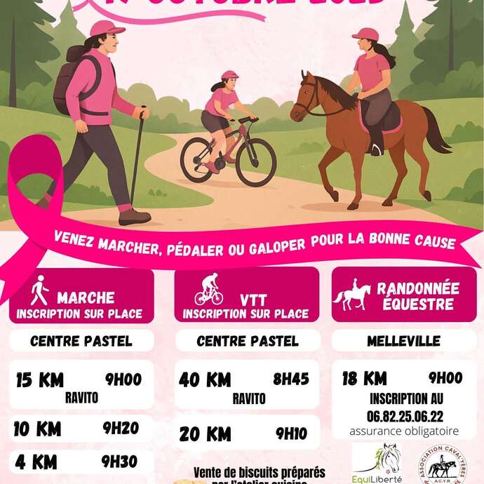 Octobre rose : Marche, rando VTT / équestre