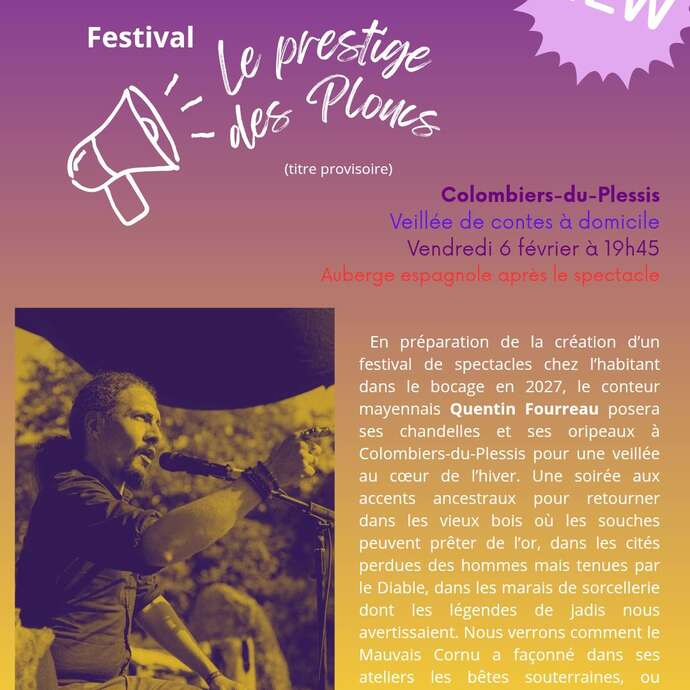 Veillée de contes à domicile à Colombiers-du-Plessis