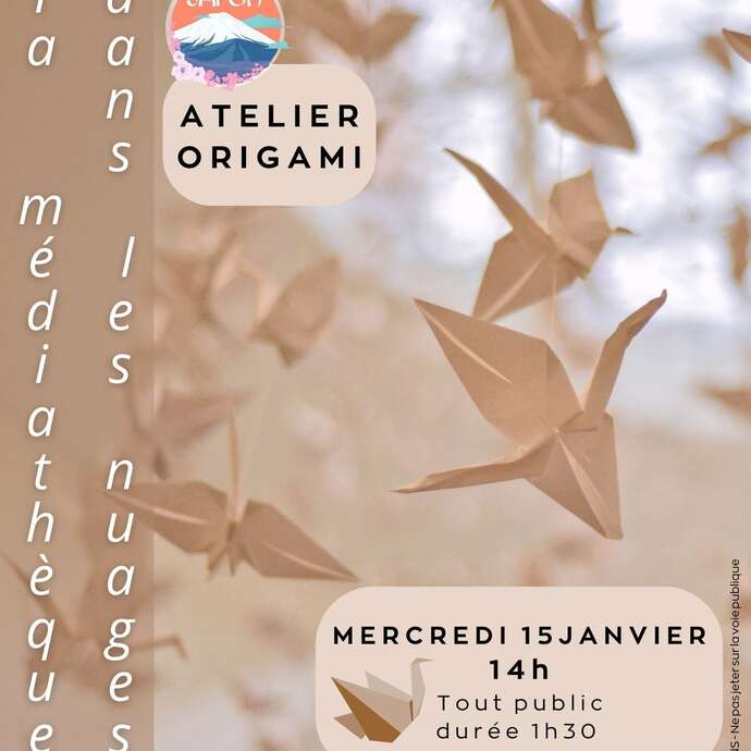 Atelier créatif : La médiathèque dans les nuages (Origami)