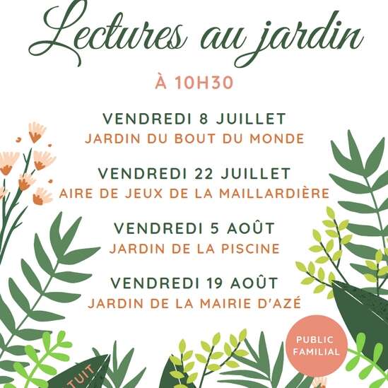 LECTURES AU JARDIN LECTURES AU JARDIN