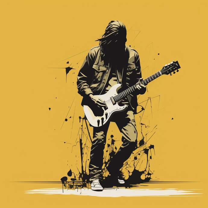 Duo guitare-peinture - Paul Bloas et Serge Tessot-Gay