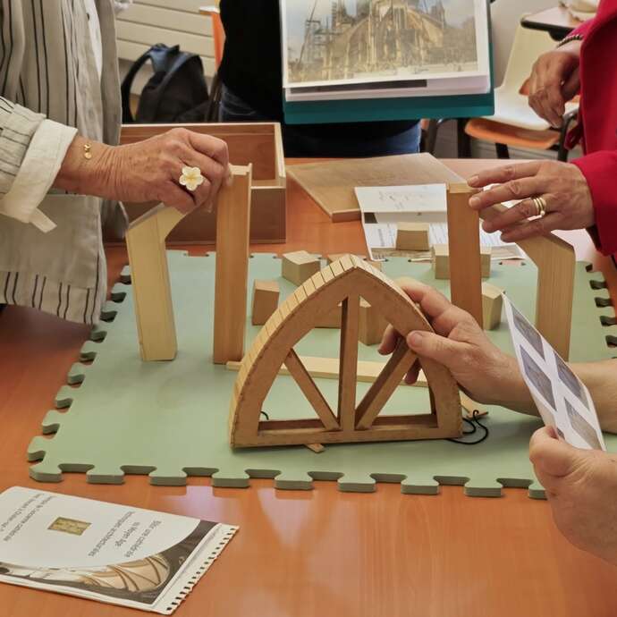 Atelier bâtir une Cathédrale au Moyen-Âge, techniques architecturales