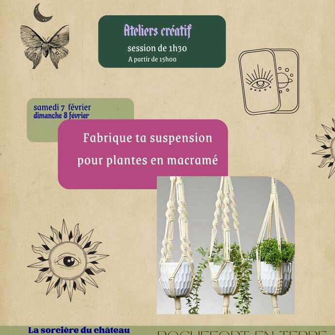 Ateliers créatifs "suspension pour plantes en macramé"