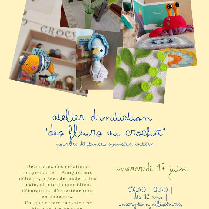 Atelier d’initation « des fleurs au crochet »