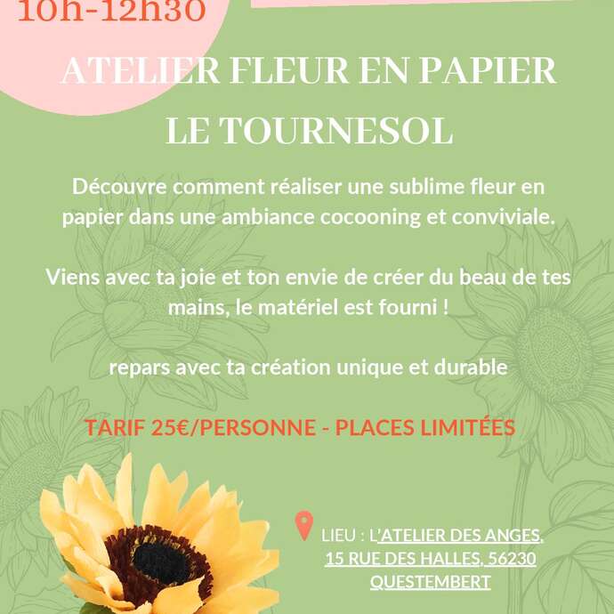 Atelier fleur en papier "le tournesol"