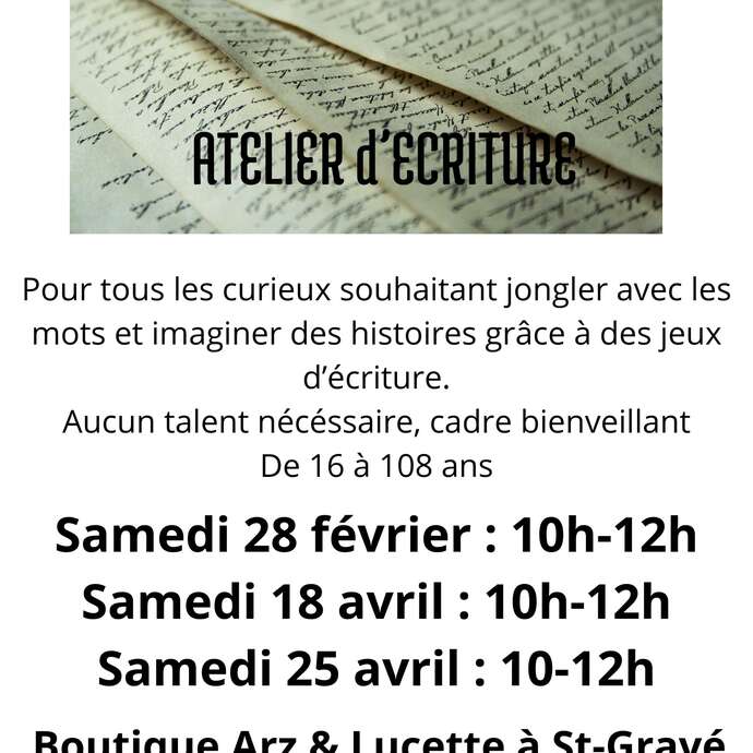 Atelier d'écriture avec Méline