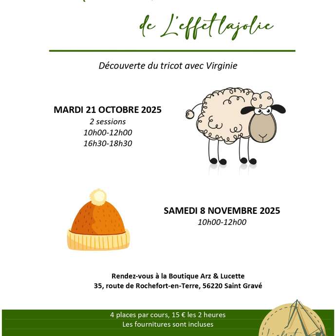 Atelier tricot avec Virginie