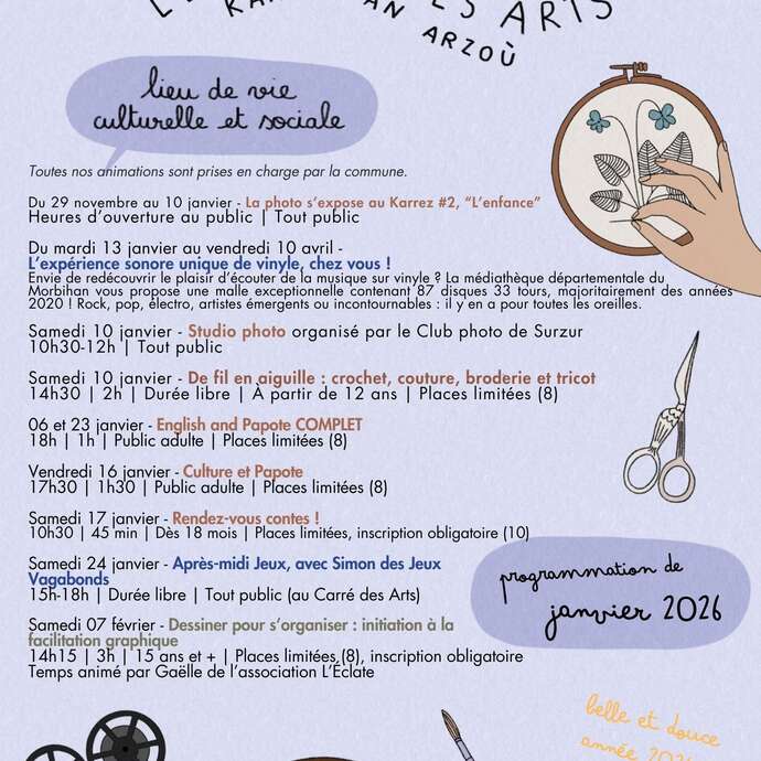 Programme de janvier au Carré des Arts