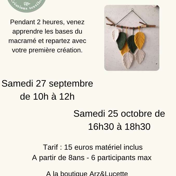 Atelier Macramé avec Sandra