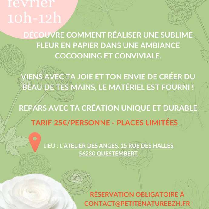 Atelier fleur en papier : Renoncule