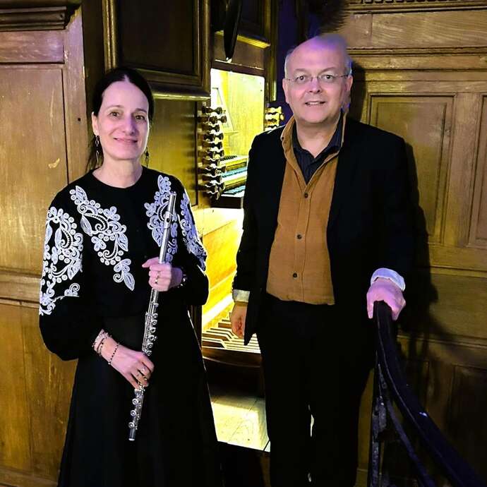 Les concerts du marché "Paula Thomas et Emmanuel Hocdé" flute traversière et orgue