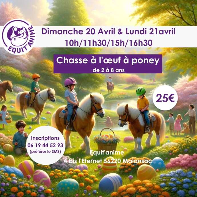 Chasse aux oeufs à poney