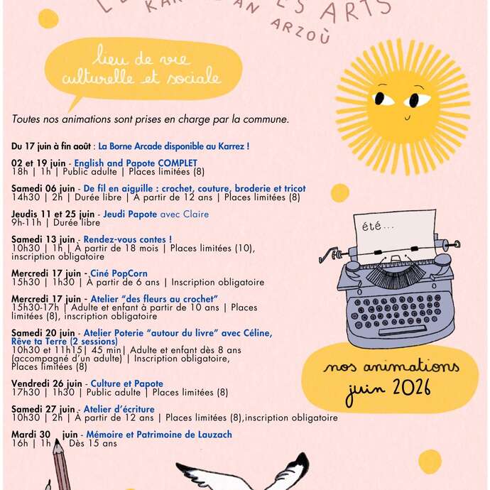 Programme de juin au Carré des Arts