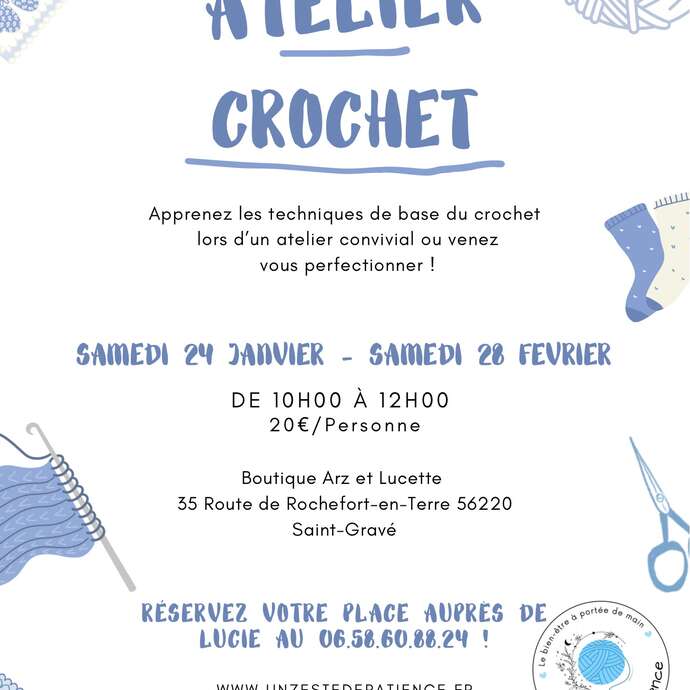 Atelier Crochet avec Lucie d'Un Zeste de Patience