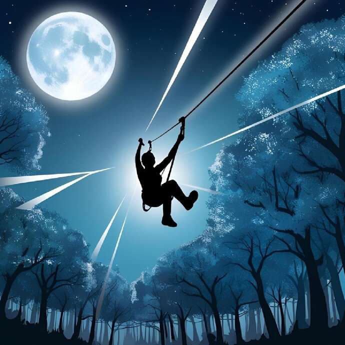 Tyrolienne au clair de lune !