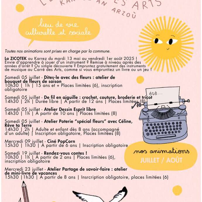Programme d'été au Carré des Arts