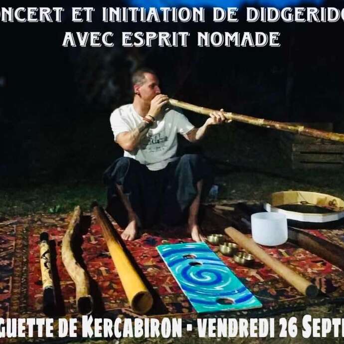 Concert et initiation au Didgeridoo avec Esprit Nomade à la Guinguette de Kercabiron Concert et initiation au Didgeridoo avec Esprit Nomade à la Guinguette de Kercabiron
