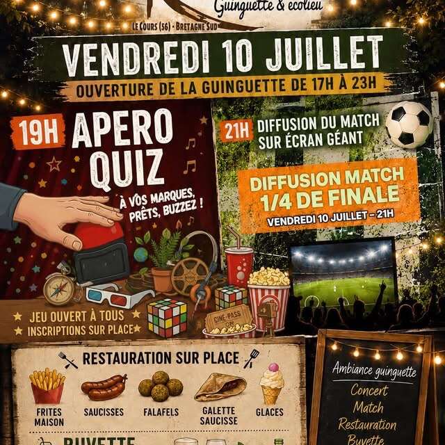 Diffusion du match demi-finale sur écran géant à Kercabiron