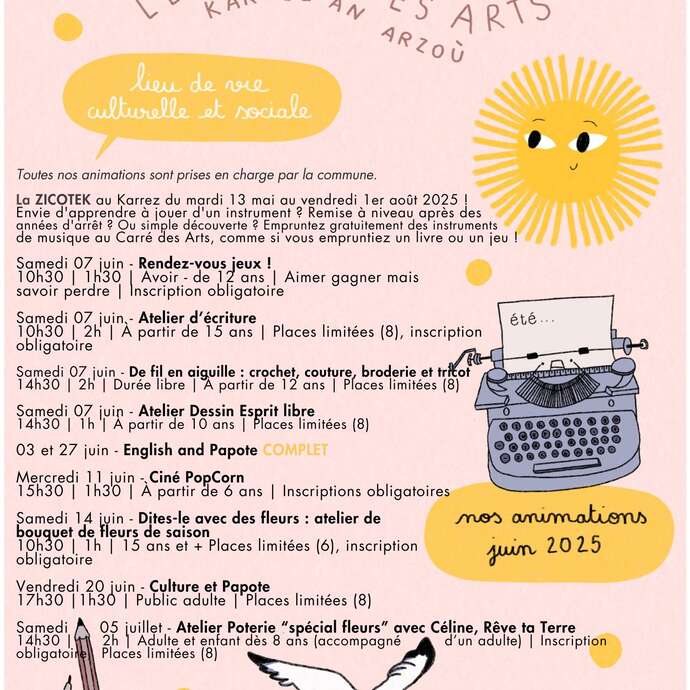 Programme de juin au Carré des Arts