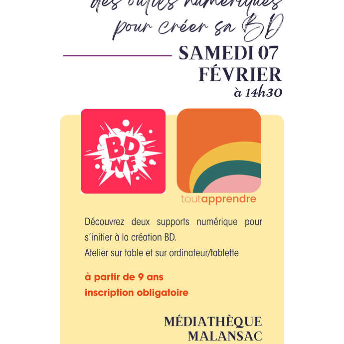 ATELIER - Découverte des outils numériques pour créer sa BD