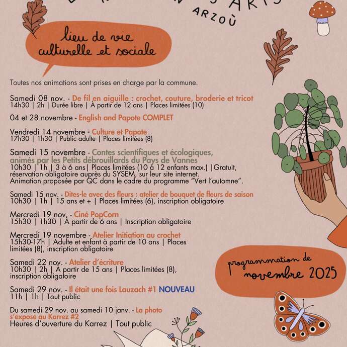 Programme de novembre au Carré des Arts