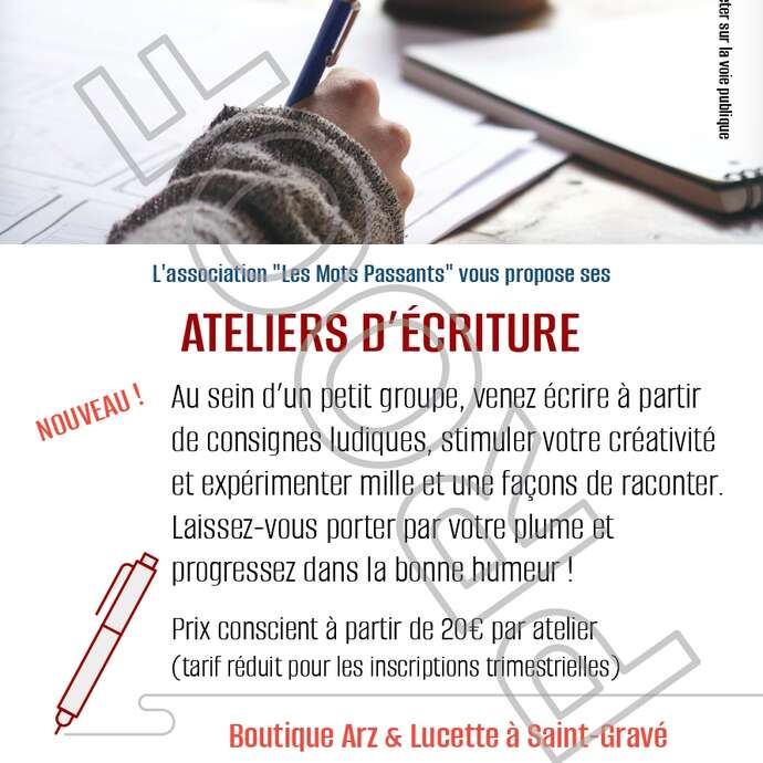 Atelier d'Ecriture avec Stéphanie de l'Association "les Mots Passants"