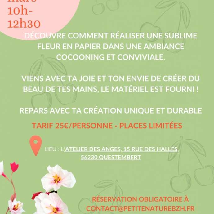 Atelier fleur de cerisier en papier