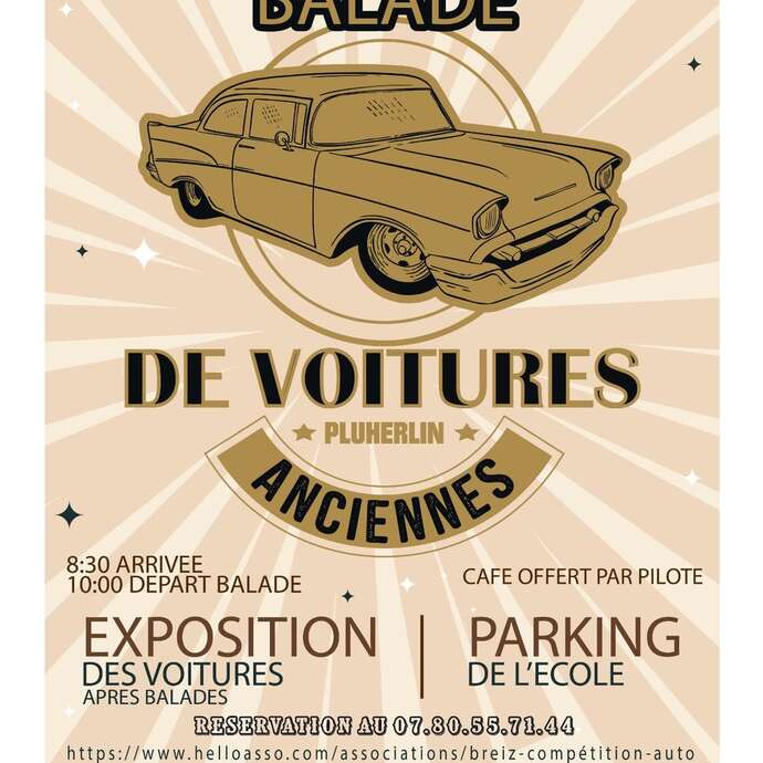 Balade voitures anciennes et feu d'artifice