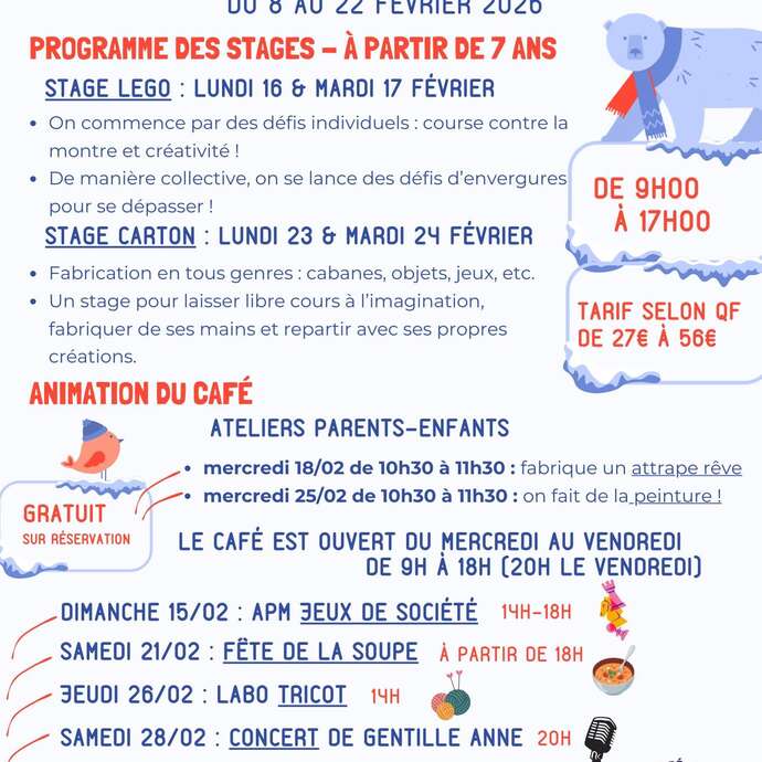 Vacances d'hiver au café associatif - le Labo