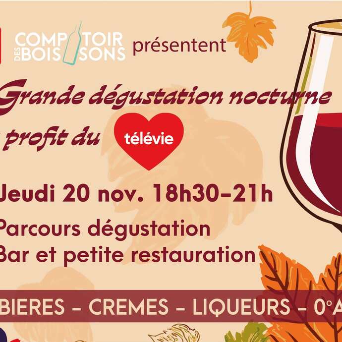 Dégustation nocturne au profit du Télévie
