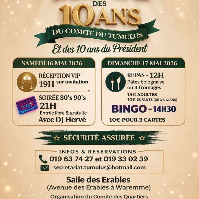 Grand week-end des 10 ans du comité du Tumulus