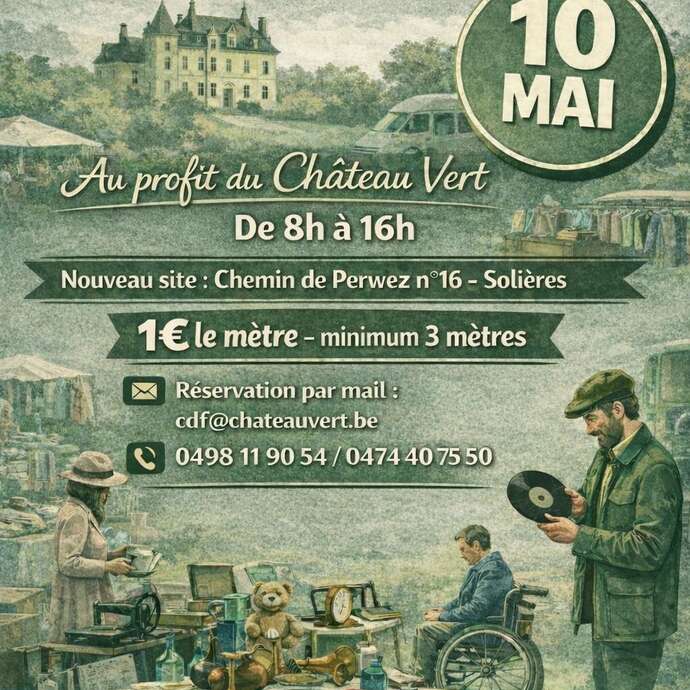 Brocante au profit du Château Vert