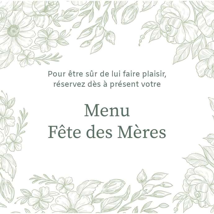 Menu Fête des Mères au Vue Mer by Westotel