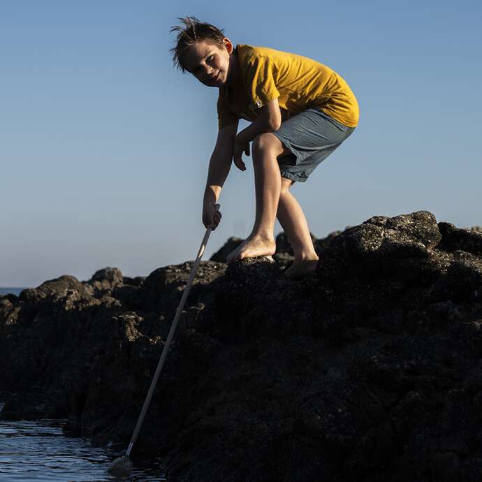 Einweisung in das Fischen zu Fuß