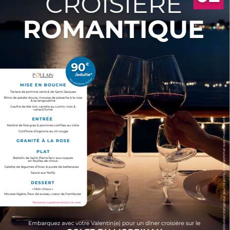 Croisière - Diner romantique à l'occasion de la Saint-Valentin
