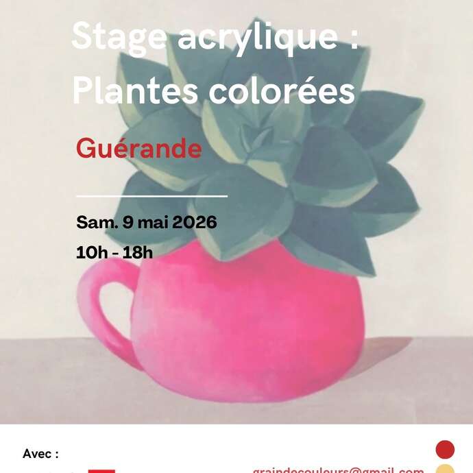 Stage de peinture - Acrylique et plantes colorées
