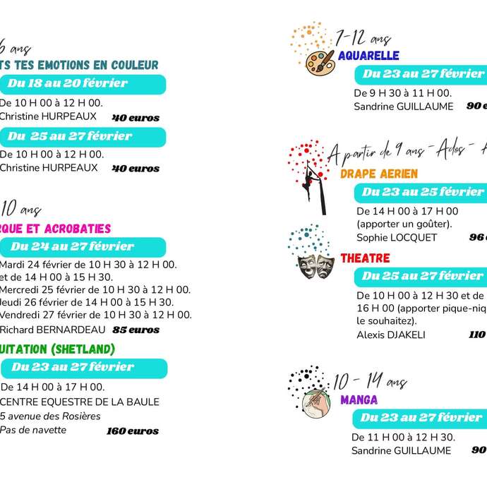 Stages de Février - Cirque et acrobaties