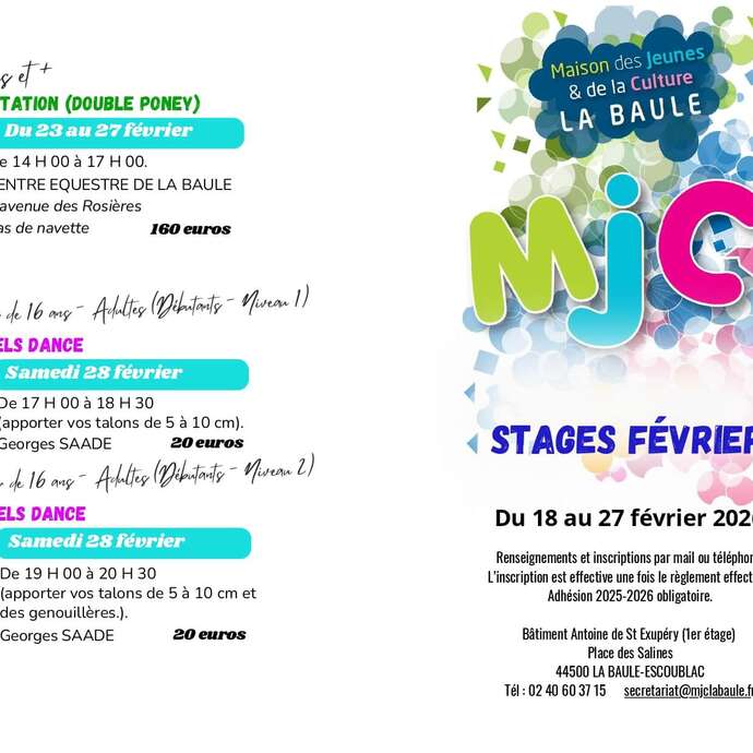 Stages de Février - Equitation (double poney)