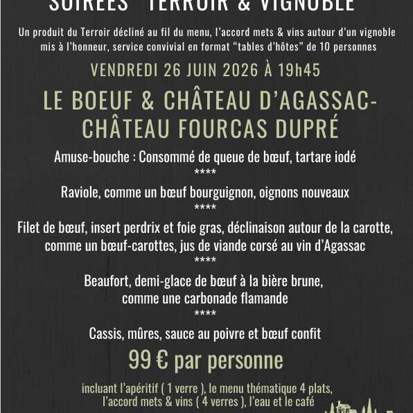 Soirées Terroir et vignoble au restaurant le Saint-Christophe