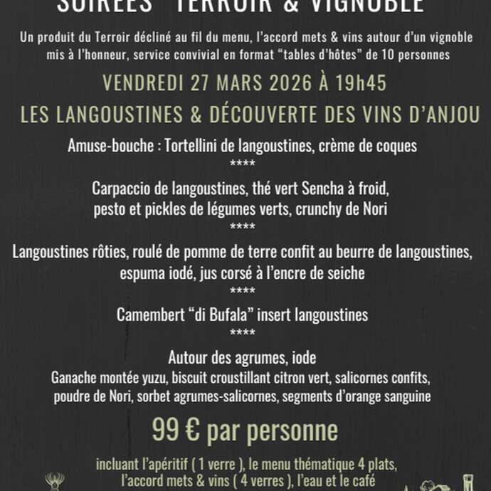 Soirées Terroir et vignoble au restaurant le Saint-Christophe