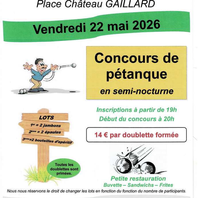 Concours de pétanque en semi-nocturne
