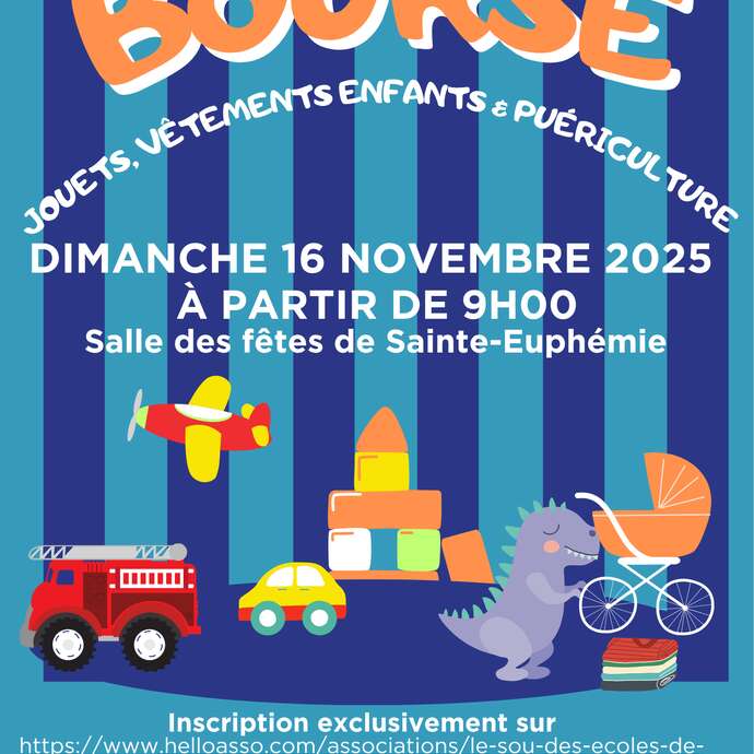 Bourse aux jouets et vêtements enfant et puericulture