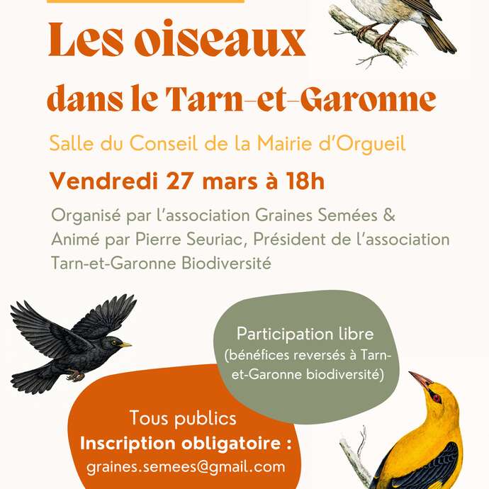 Conférence / Les oiseaux dans le Tarn et Garonne