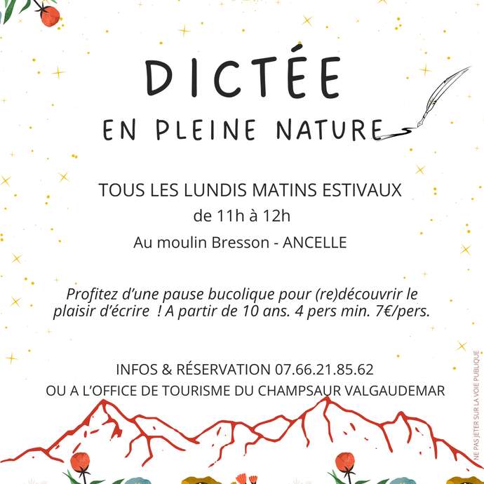 Dictée en pleine nature