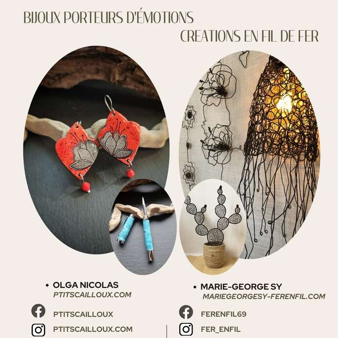 Exposition de bijoux porteurs d'émotions et créations en fil de fer