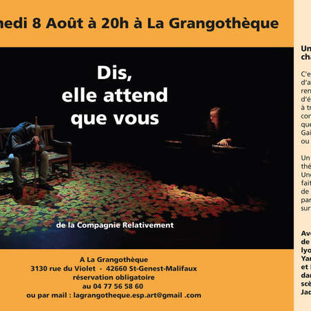 Théâtre en chanson "Dis, elle attend que vous"